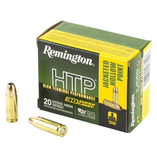 Remington, High Terminal Performance, HTP, 30 Super Carry, 100 Grain | Jacketed hollow point, JHP | 20 rounds per box