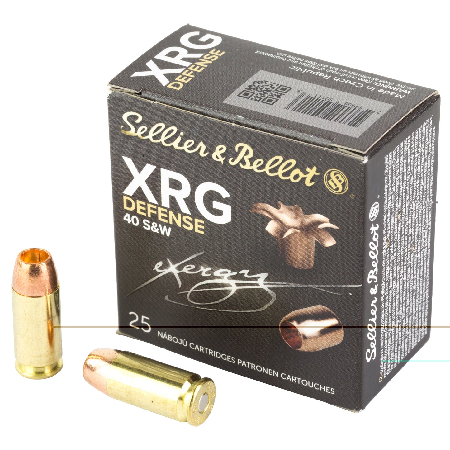 Sellier & Bellot, Exergy, XRG, Defense, .40 S&W, 130grain, 25 Rounds per Box