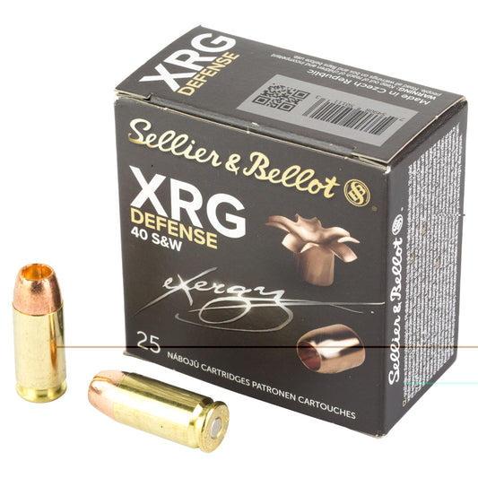 Sellier & Bellot, Exergy, XRG, Defense, .40 S&W, 130grain, 25 Rounds per Box