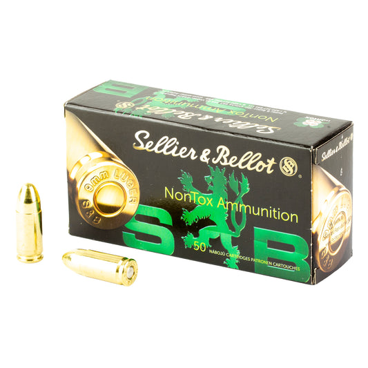 Sellier & Bellot, Pistol, 9MM, 115 Grain, Full Metal Jacket, Non Toxic  (50 Round Box)