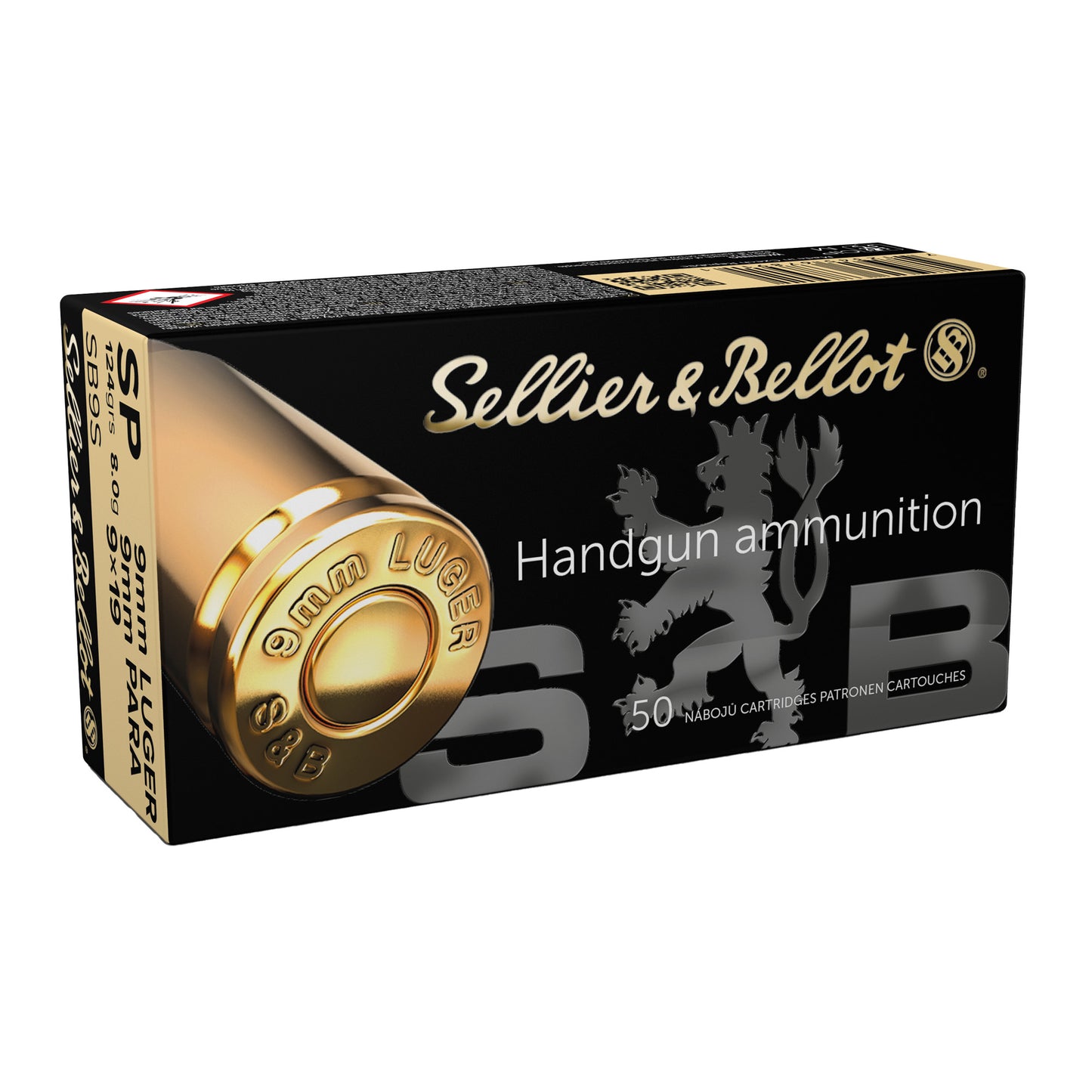 Sellier & Bellot, 9MM, 124 Grain, Soft Point  (50 Round Box)