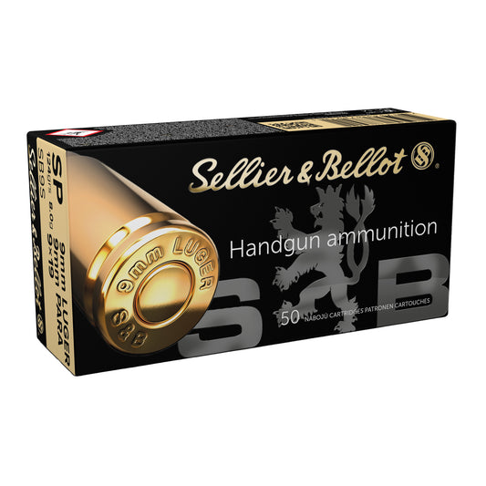 Sellier & Bellot, 9MM, 124 Grain, Soft Point  (50 Round Box)