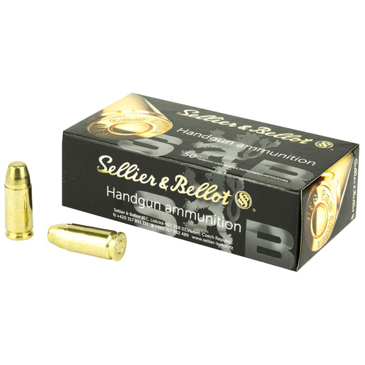 Sellier & Bellot, Handgun Ammunition, 9mm Luger, 150 Grain, Subsonic | Full Metal Jacket, FMJ | 50 Round Box 